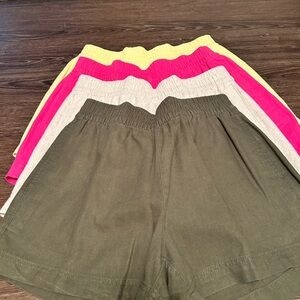 Stylish Women's Shorts Set - Olive, Tan, Pink, Yellow size small